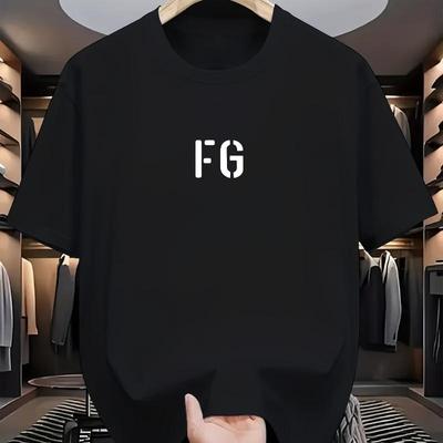 FG Minimal Logo T-Shirt,Soft Breathable & Fade-Resistant, Classic Fit for Daily Casual Wear