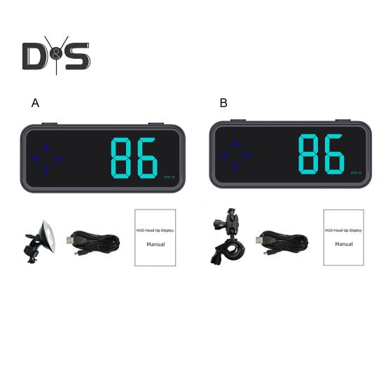 Mini LED digitální rychloměr GPS auto HUD head-up displej mph/kmh univerzální pro všechna vozidla GPS modul pro zrychlení a brzdění testování