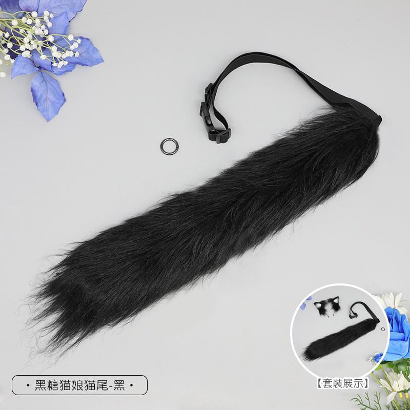 Handmade Plush Cat Ear Hair Clip Tail Set Cosplay Anime Convention Kawaii Accessory Adult Costume