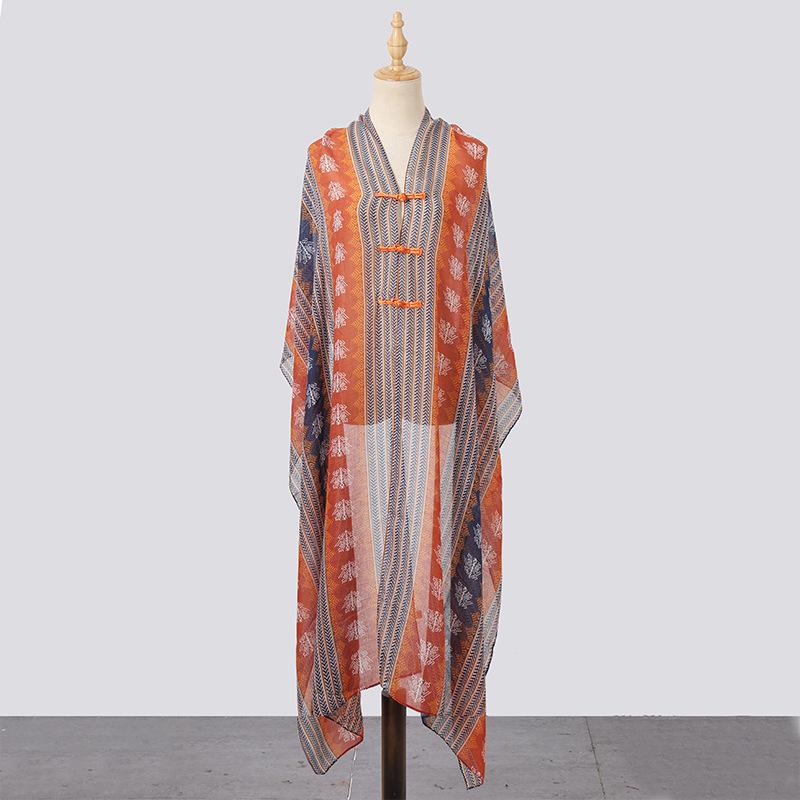 

Elegant Women Thin Silk Scarf Wrap Shawl Print Ladies Sunscreen Bandanas Hijab Mujer Boho Scarve Pareo Casual Chinese Style New One Size& 8Y