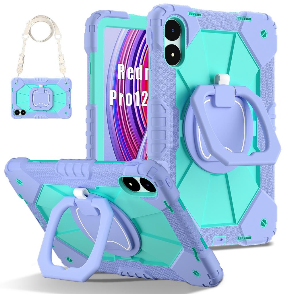 For Xiaomi Poco Pad.360° Rotating Grip Heavy Duty Protection Stand TPU+PC 3in1 Anti-knock Shockproof Tablets PC Case