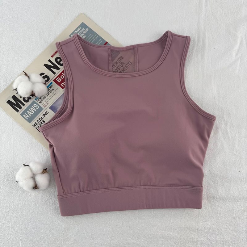 

Спортивный жилет без рукавов Nude Feel с нагрудной накладкой, дышащий сетчатый топ для коротких тренировок, одежда для пилатеса и йоги Taro purple S