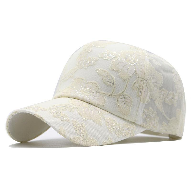 Summer Flower Embroidery Lace Mesh Cap Ladies Baseball Cap Girls Sun Protection Cap Outdoor Shade Casual Cap