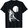 Camiseta Gráfica Lobo Aullando Luna Bosque Naturaleza Vida Silvestre Animal(1)