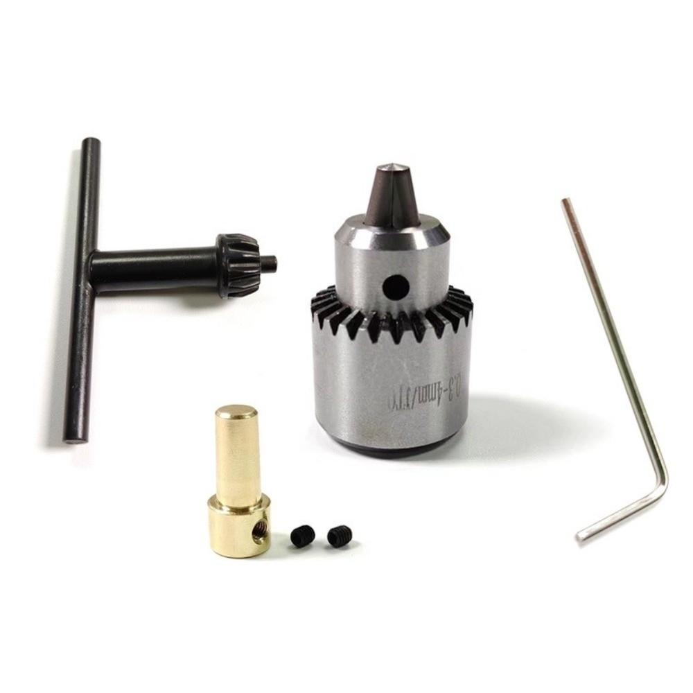 4Pcs/Set Connecting Rod Drill Chuck Clamping Range 0.3-4mm Electric Drill Chuck Micro Motor Drill