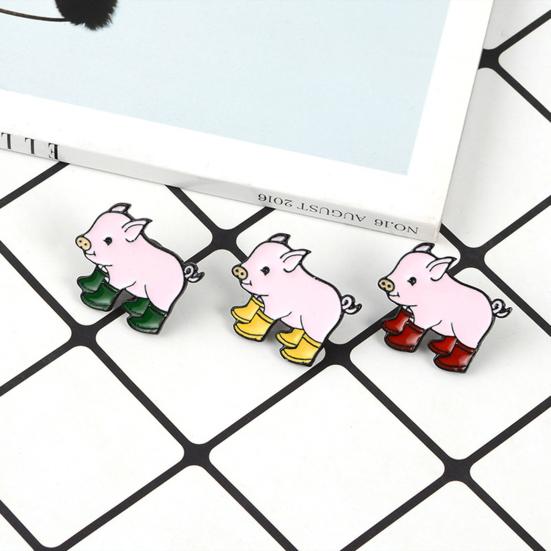Lapel Brooch Cute Pig Shapes Alloy Unisex Collar Brooch for Gifts