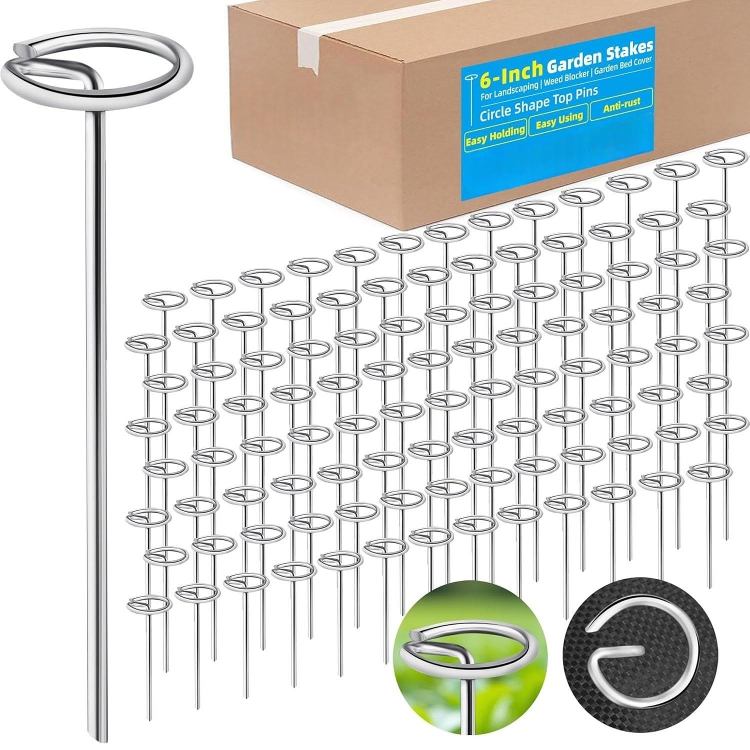 

1-100pcs Steel G-type Ground Spikes Heavy-duty Fence Tubing Stakes Sod Pins Landscape Spikes for Holding Lawns Garden Supplies 1pc срібний