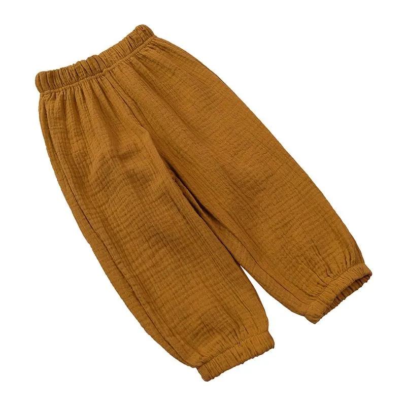Baby Boys Girls Linen Pleated Summer Cotton Harem Baggy Pants Kids Clothes Children Sweatpants Trousers Breathable