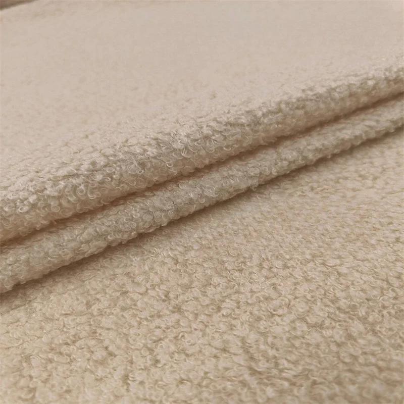 100x160cm Fur Plain Stretch Fabric for Children's Clothes Dolls Sewing Winter Coats White Teddy Hair Plush Cloth Smooth Drape