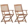 Day and Night - Day and Night Folding Garden Chairs 2 Units Solid Acacia Wood