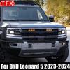For BYD Leopard 5 Denza B5 2025 2026 Car Front Grille Small Yellow Lights Center Mesh LED Daytime Running Lights Accessories