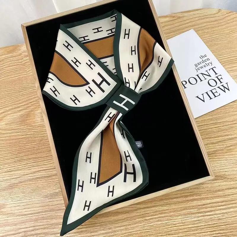 Luxury Brand Skinny Neckerchief Scarf For Women Satin Silk Ribbons Bandana Ladies Neck Tie Wrist Wrap Shawl Echarpe