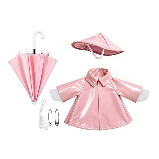 

1 Set Porch Goose Outfit Lawn Goose Raincoat Hat And Umbrella Waterproof Goose Costume Rain Jacket for 23 Inch Goose Statue Summer Outdoor Garden розовый