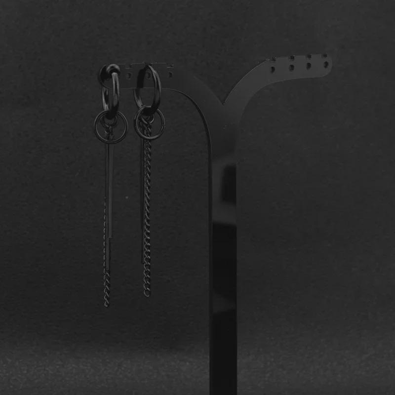 Men's Titanium Steel Hip-Hop Punk Earrings: Japanese-Korean Style, No Piercing Required, Stainless Steel, Unisex, Couple's Design.