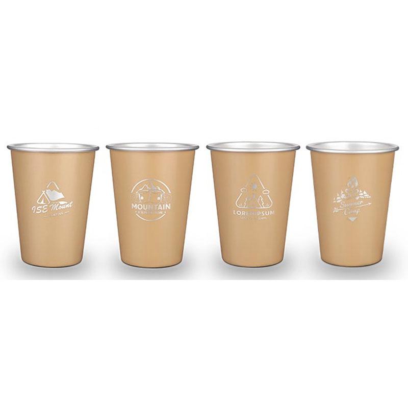 Outdoor 304 Stainless Steel Water Cup Milk Cup White Wine Cup Ins Coffee Cold Drink Cup Camping Beer Cup 350ml