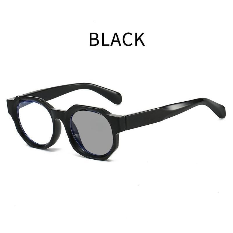 Luxury Design Photochromic Reading Glasses Fashion Polygon High Quality HD AntiBlue Light Color Cahnging Presbyopia  Eyeglasses