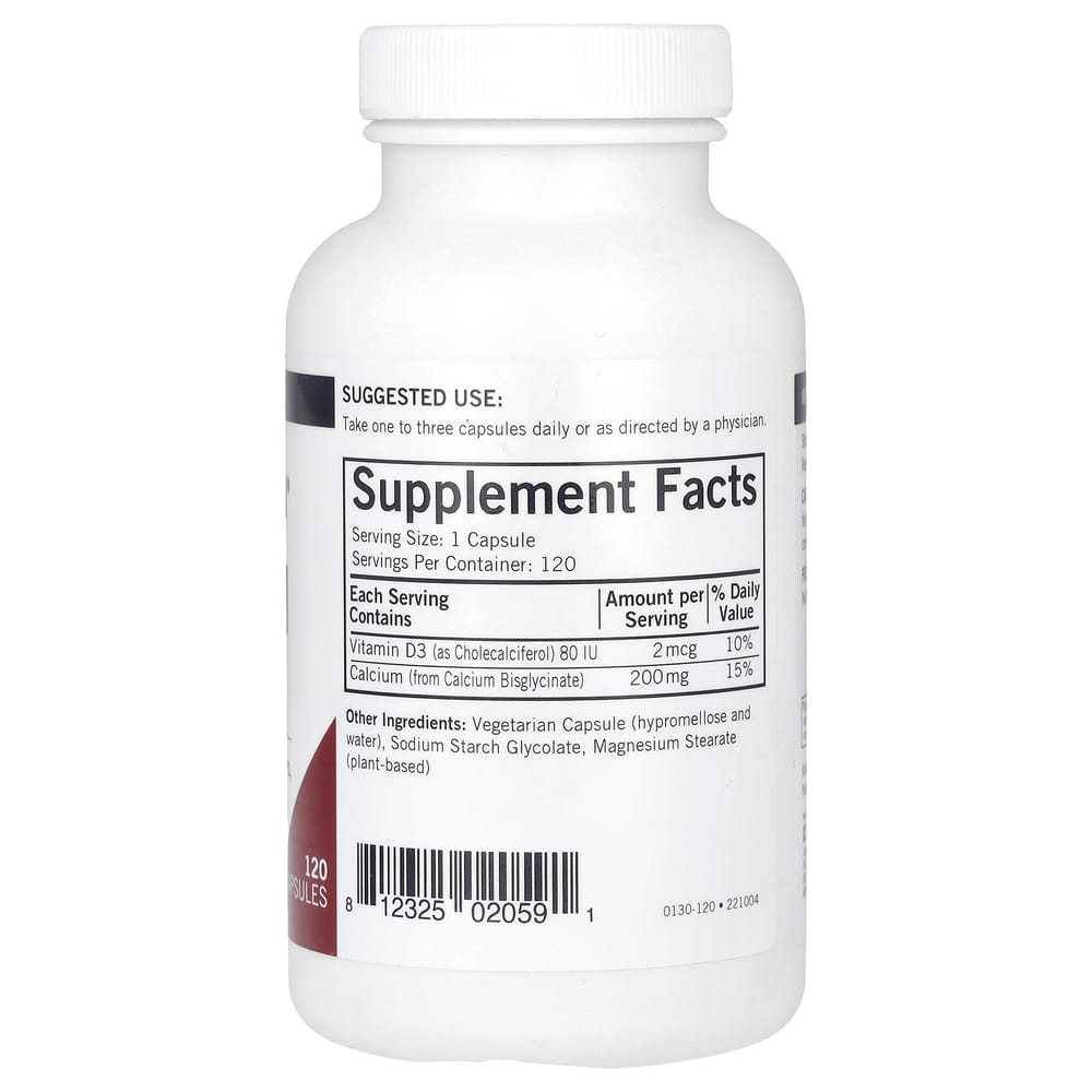 Kirkman Labs Calcium with Vitamin D3 200mg, 120 Capsules