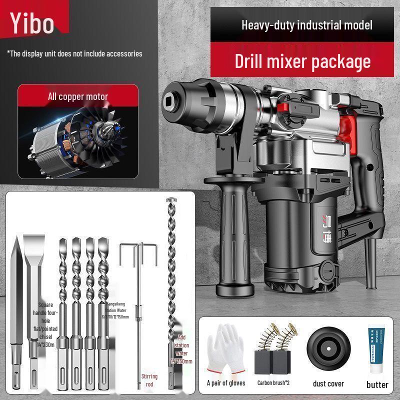High-Power Multi-Functional Electric Hammer and Drill: Industrial-Grade Concrete Impact Tool for Home and Professional Use