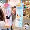 Cartoon Double Drinking Cup Stainless Steel Thermos Cup Portable Bouncing Water Cup Portable Straw Cup