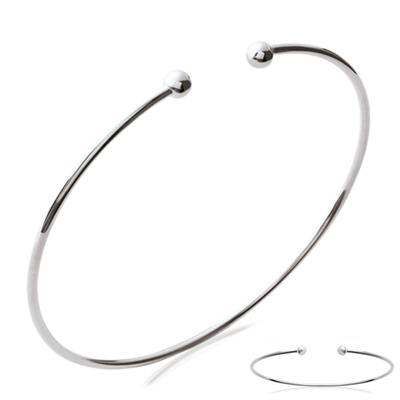 [M7315] - Silver Open 'Billes' Bracelet (rhodium-plated) - 58 Mm - 1 Mm