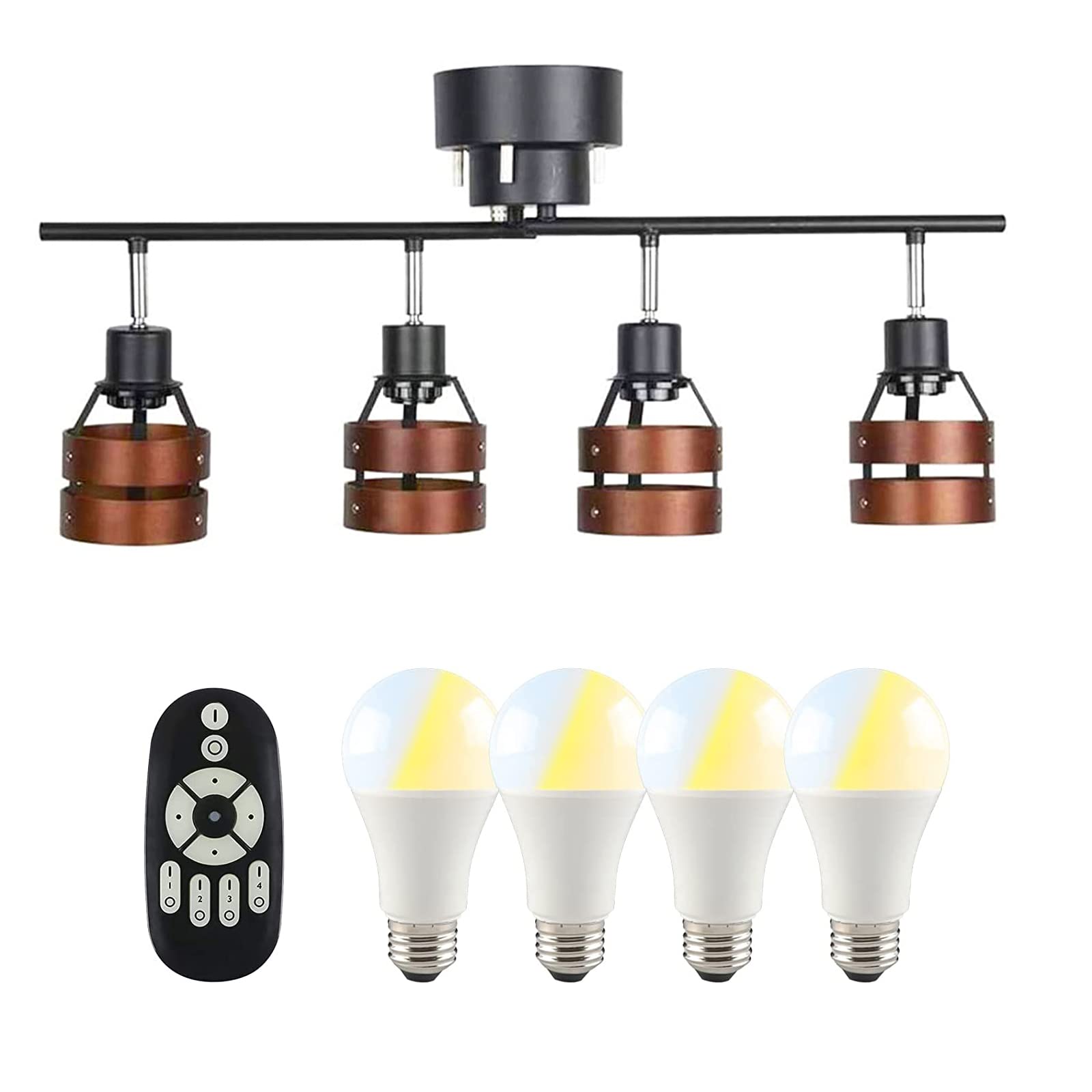 

Kyodo Lighting GT-DJ-2DB-12WT-2 Ceiling Light, 4-Light, 8-Tatami (approx. 12 sq ft) Spotlight, Nordic Style, Includes 80W LED Bulb, Remote Control,