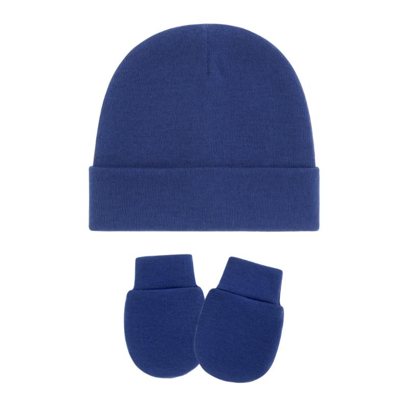 4 Set Baby Bonnet Cap Feature Foldable Edge with Mittens Cotton Fabric Gentle On Sensitive Skin Multiple Color Available