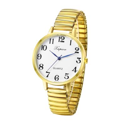 Large Elastic Free Quartz Fashion Gift for Lover Women's Watch, Numbers, Analog, Belt, Size, Simple, Stylish, Watch, Gold, Women's Accessory,