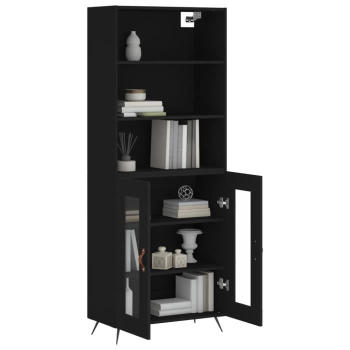 VidaXL Highboard Black 69.5x34x180 Cm Engineered Wood 3189286