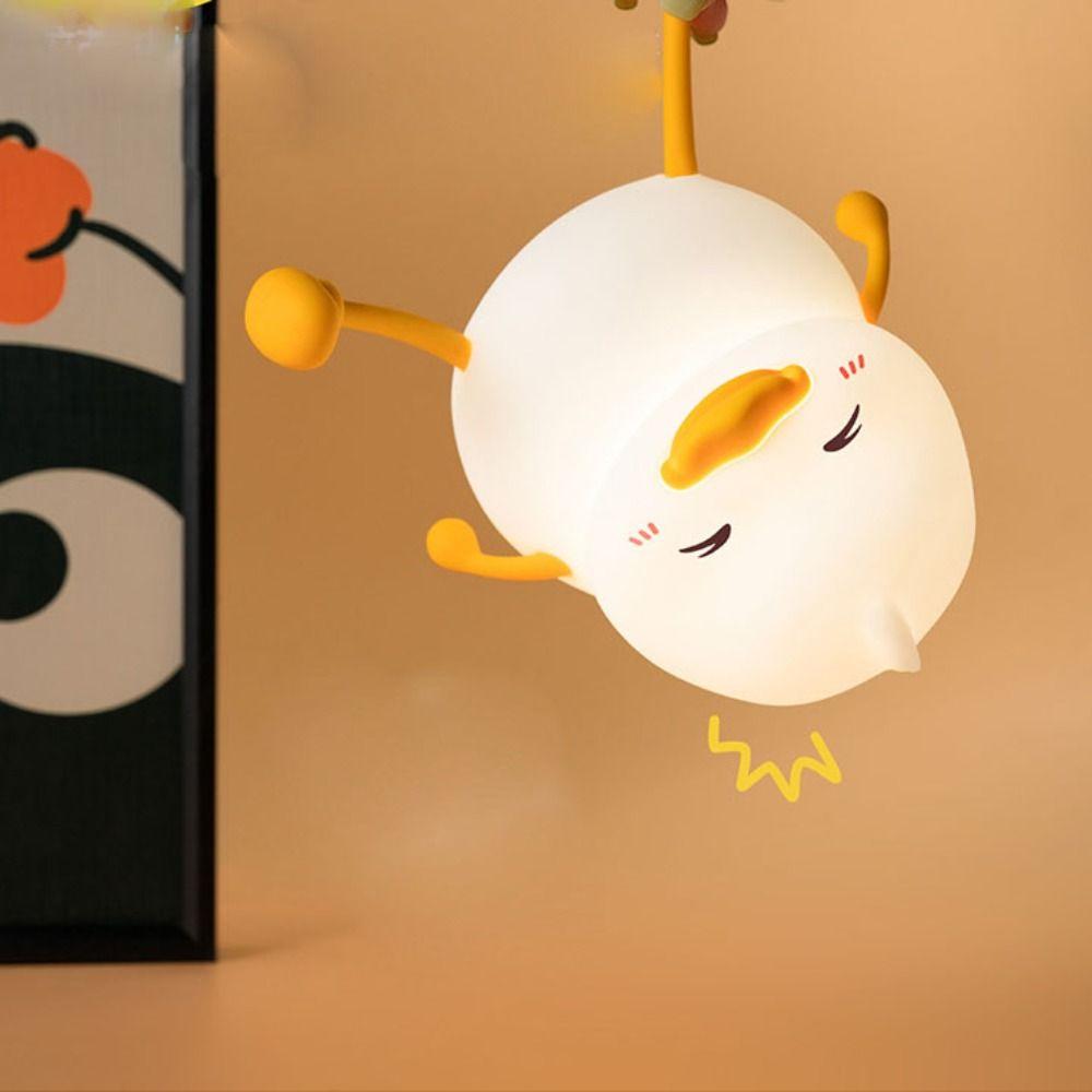 Silicone Cute Duck Pat Light Eye Protection Cartoon Decompression Night Light Clap Control Night Atmosphere Lamp