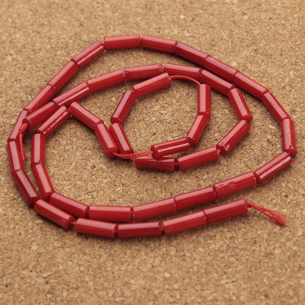 Natural Stone Beads Imitation Red Coral Cylindrical Gemstone Loose Beads For Jewelry Making DIY Bracelets Necklace Accessories