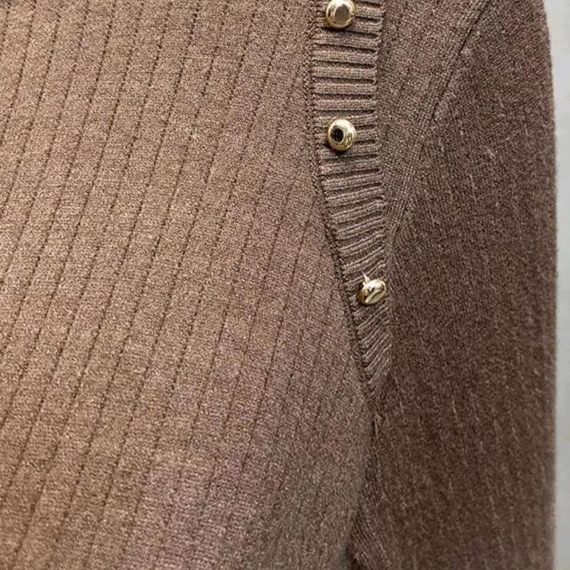 Women's Fashion Half High Collar Plush Sweater Autumn Winter Long Sleeve Thick Warm Pullovers Casual Solid Fleece Tops
