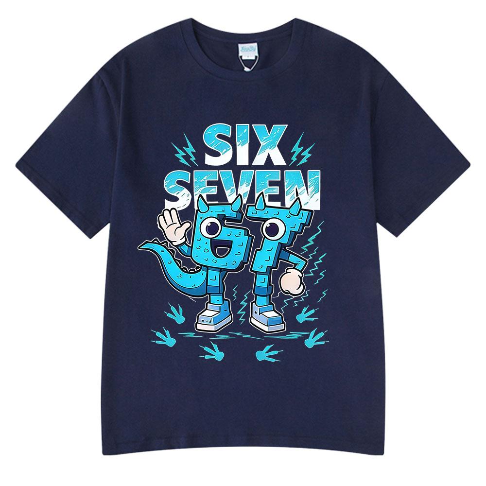 Six Seven 67 Funny Brainrot Meme Cartoon T Shirts Unisex Women Clothing Fashion Tshirt Summer Cotton Casual Short Sleeve Tshirts