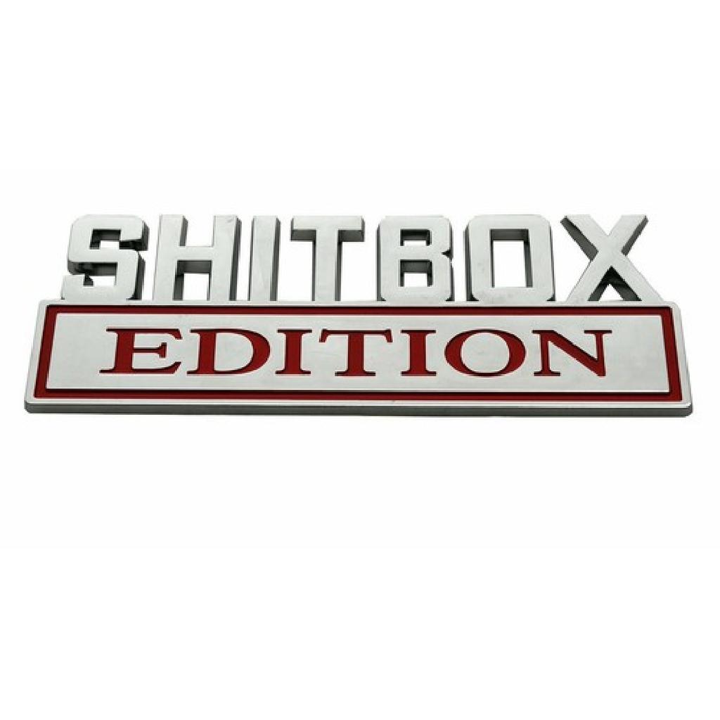 1x Big Shitbox Edition Decals Car Sticker 3D Raised Letter Emblem Chrome Red