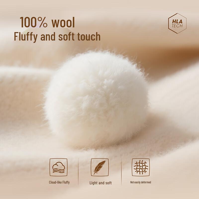 HLA Men's Long Sleeve Pure Wool Pullover Sweater