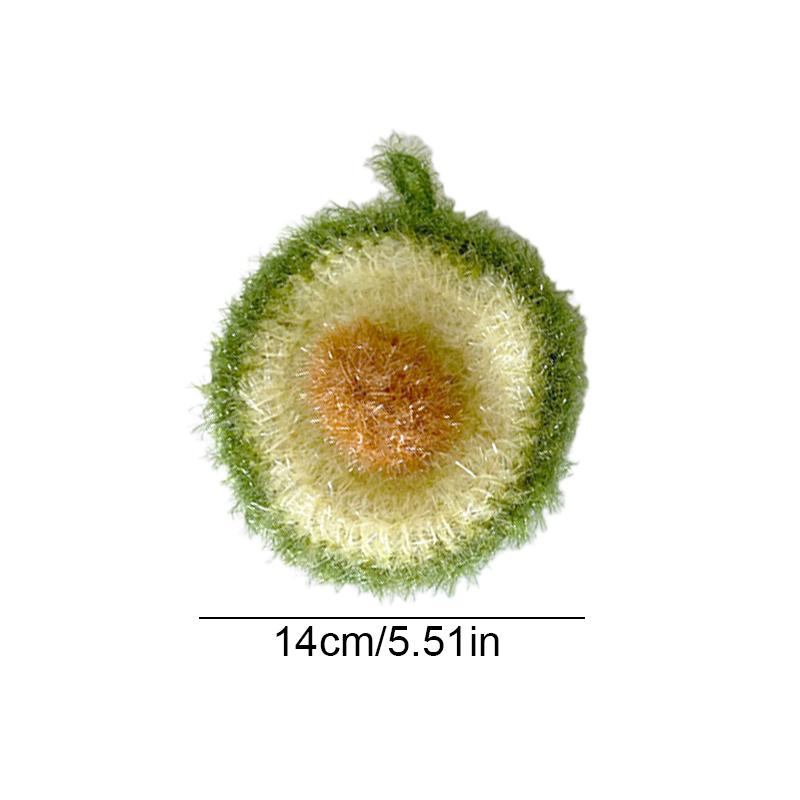 

1PC Dishwashing Sponge Reusable Avocado Thickened Scouring Pad Handwoven Kitchen Cleaning Eco-Friendly Garlic Design Double-Layer