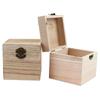 Retro Jewelry Box Organizer Box Natural Wood Clamshell Storage Rectangle Case