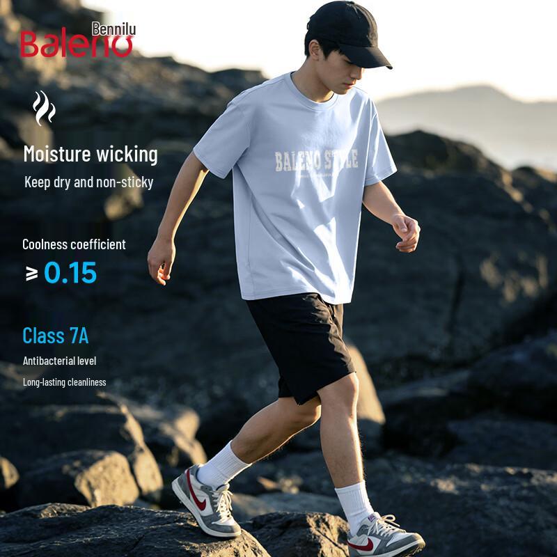 Baleno Men s Cool-Feel Quick-Dry Anti-Bacterial Short-Sleeve T-Shirt 3XL