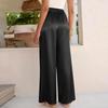 Women’s Wide Leg Satin Pants High Waist Drawstring Loose Fit Lightweight Trousers for Casual and Lounge Wear