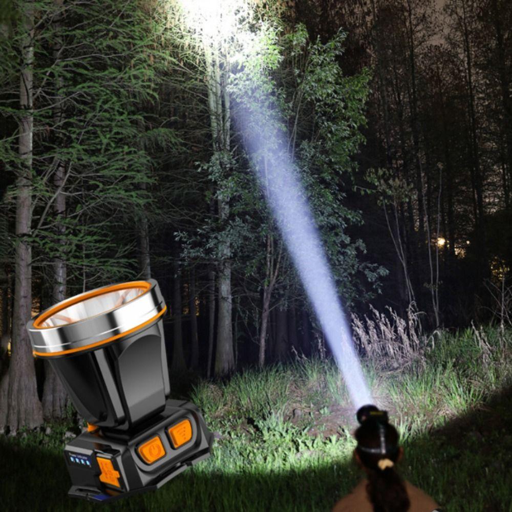 Adjustable Multifunctional Headlamp USB Rechargeable Strong Light Flashlight  Outdoor Camping