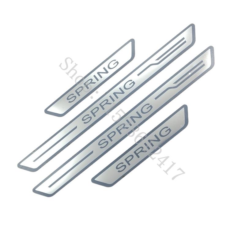 

for Dacia SPRING 2021 2022 2023~2025 Car Accessories Door sill scuff plates thresholds protector car Stickers Welcome Pedal серебряный