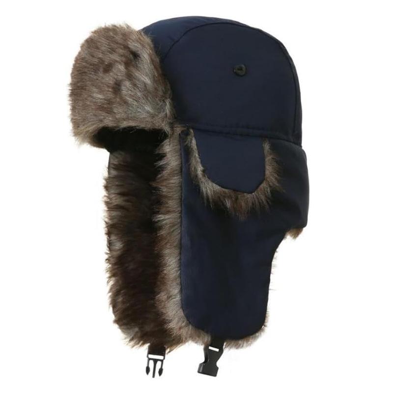Winter fur Lei Feng hat, adjusting buckle ear protectors to keep warm, outdoor sports mountaineering hat, aircraft hat JDLF-