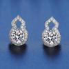 S925 Sterling Silver Moissanite Gourd Stud Earrings - Exquisite, Shiny, Niche Design, Light Luxury Jewelry
