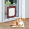 Square PP Controllable Switch Pet Door Dog Cat Flap Door Coffee Color