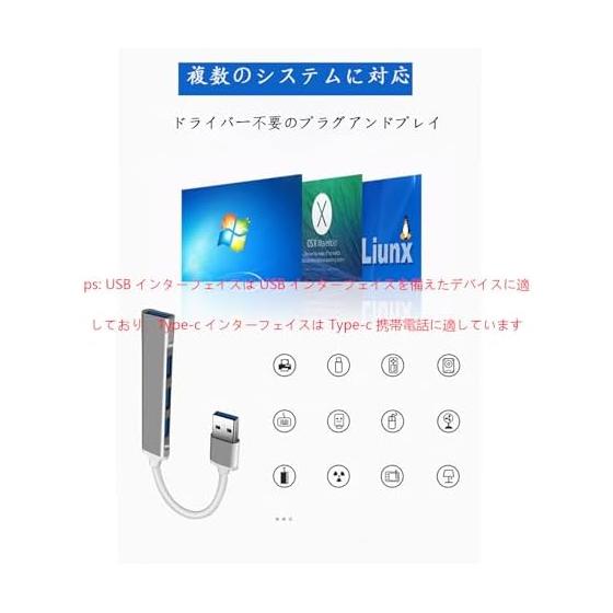 USB 3.0 Hub 4-in-1 Ultra Thin Portable USB3.0 Maximum Transmission Speed 3.0Gbps USB Expansion Compatible with Windows/Mac/PS4/PS5/Chromebook, Etc.