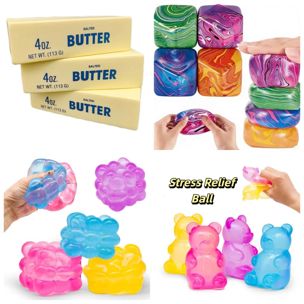 Zachte Boterstick Stressbal Knijpbaar Geschikt voor Feesten Spelletjes Festivals Kerstcadeaus