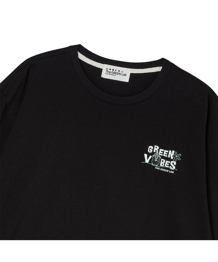 THE GREEN LAB Green Vibes Mini Point Graphic Short Sleeve T-Shirt [Black]