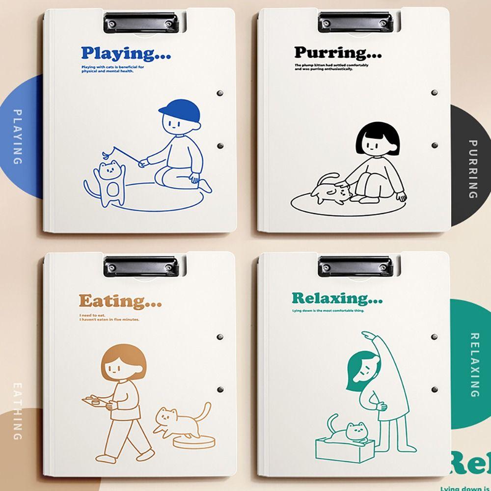 Dual Use A4 File Folder with Double Clips Memo Clip Board  Students Gift