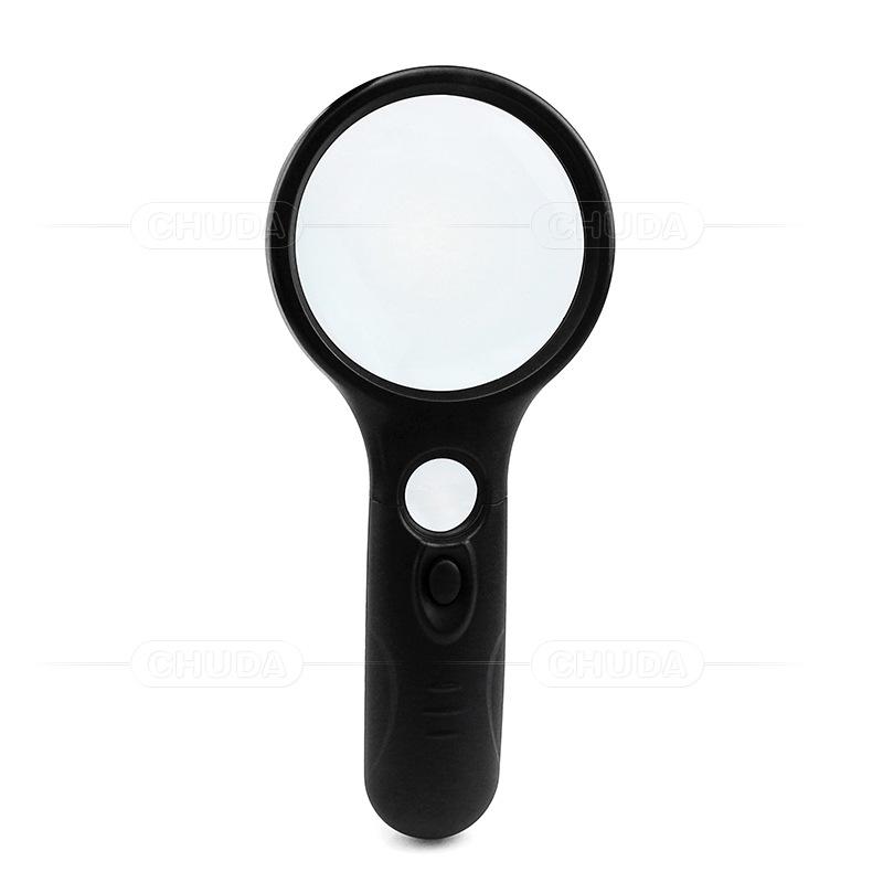 Handheld LED Magnifying Glass 10x/20x Optical for Reading & Jewelry - Portable Model 6902ABCD