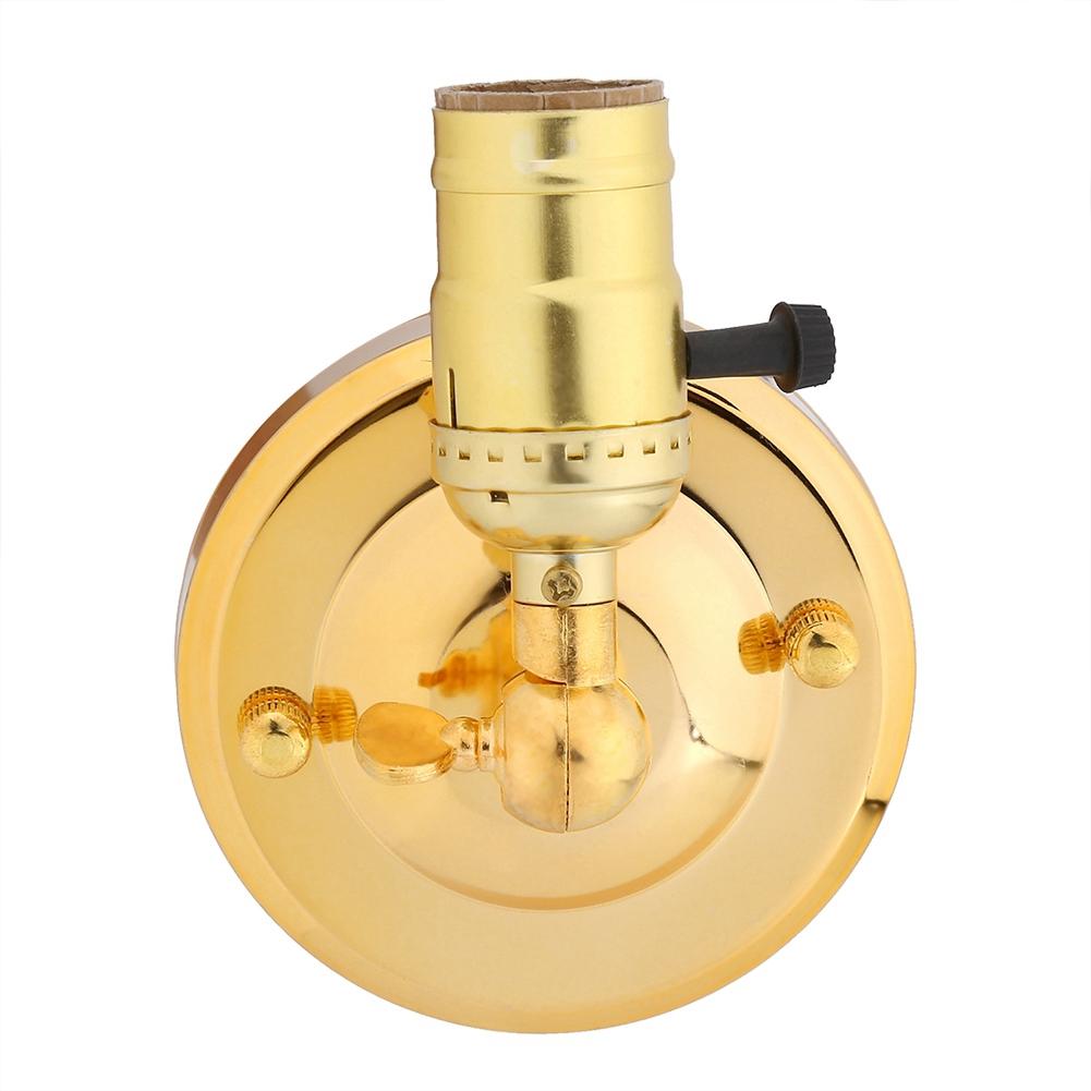 Vintage Light Holder E27 Wall Lamp with Switch for Home Use and Decoration 220V Gold