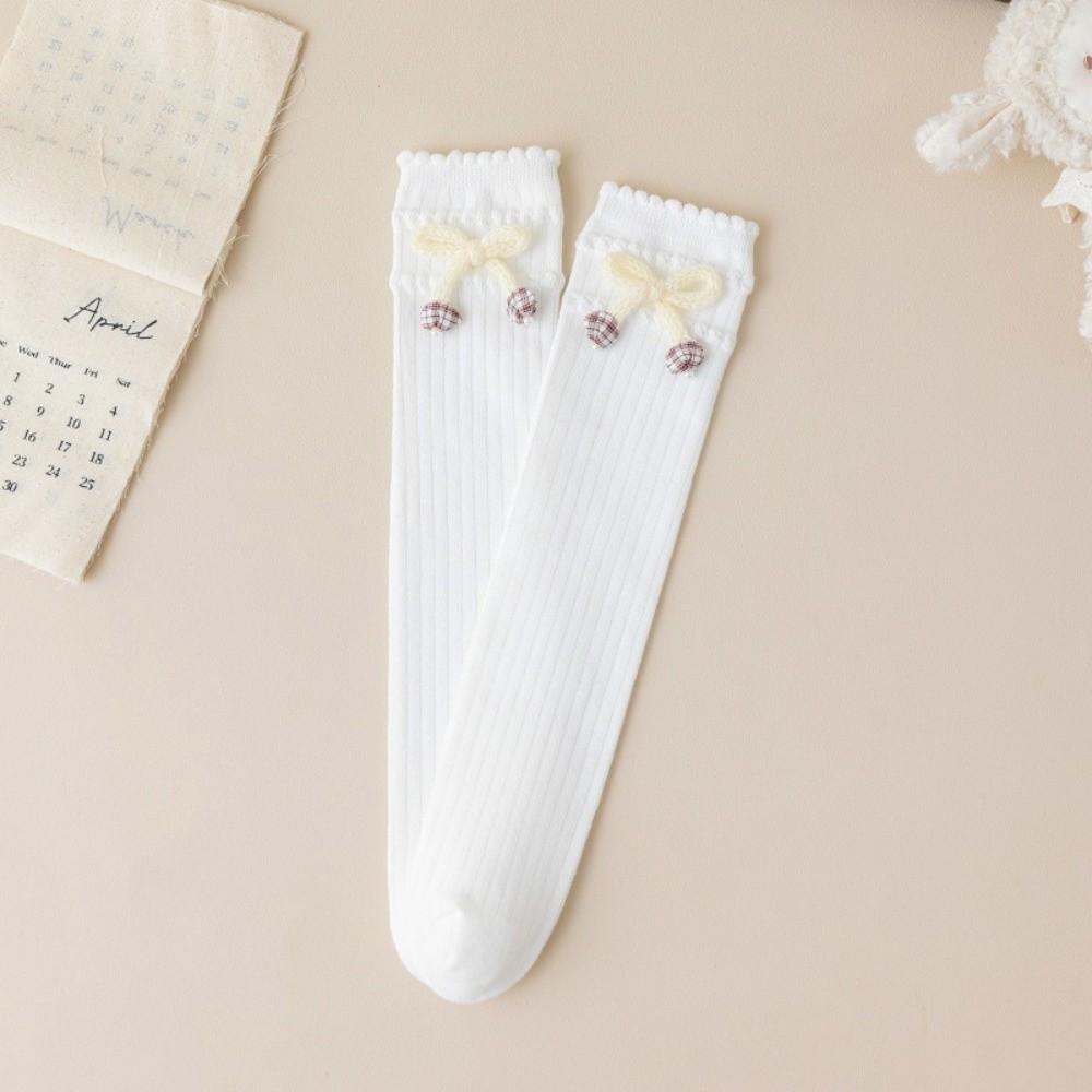 Knee High Length Knee High Socks Knitted Material Uniform Socks Sweet Knitted Socks  For Girls